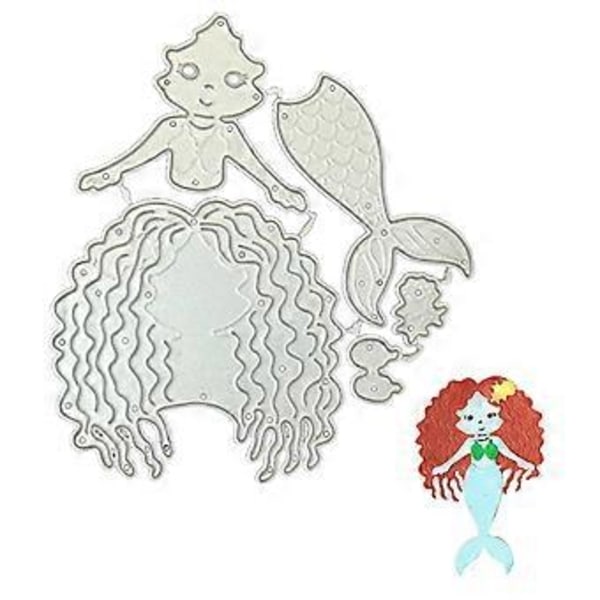 Havfrue Metal Skæreforme Stencil Scrapbooking DIY Album Stempel Papir Kort til Håndlavede Hilsenskort Prægning Dekoration Håndværksprojekter