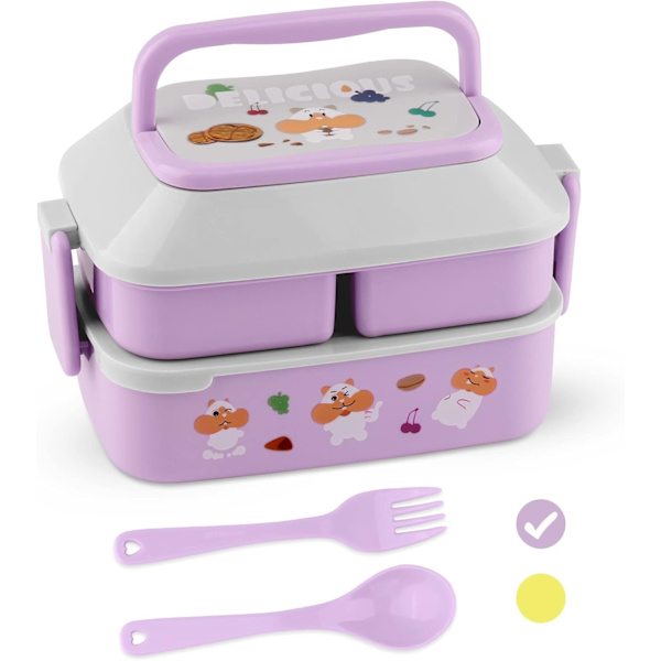 Bentoboks til Børn, 3 Rum Børne Bentoboks Madkasse, BPA Fri