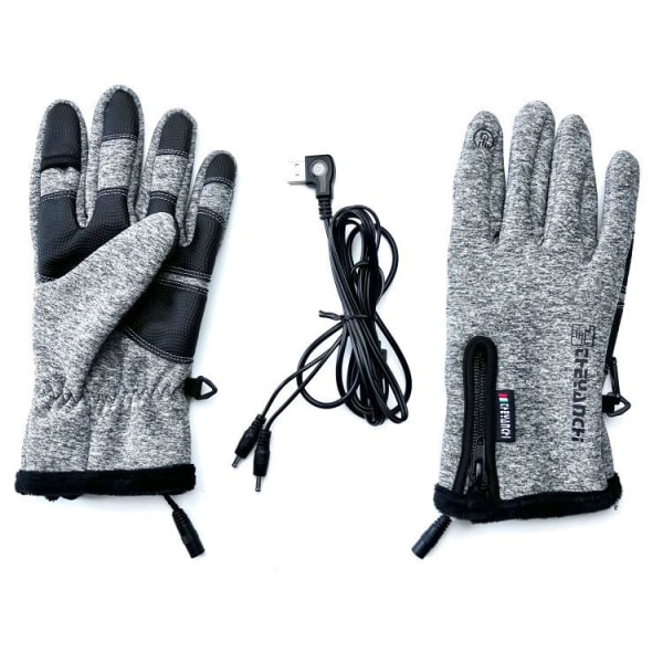 USB-oppvarmede hansker for menn og kvinner (svart), vinteroppvarmede votter