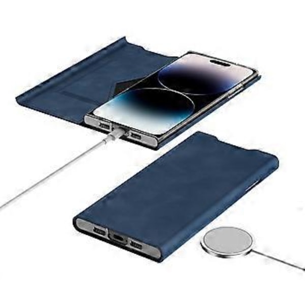 PU-nahka + PC-telinepuhelin Kotelo iPhone 15 Plus:lle, Nappa-tekstuuri Kortinpidin Puhelin Kotelo (Tyyli B)