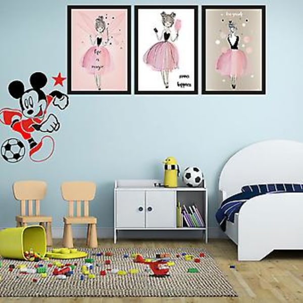 Oinramad 3-set Kawaii Vattenfärgsflicka Väggkonst Minimalistisk Måleri Cartoon Doodle Art Canvas Print Poster, Minimal Väggkonst Doodle Cartoon Art Måleri