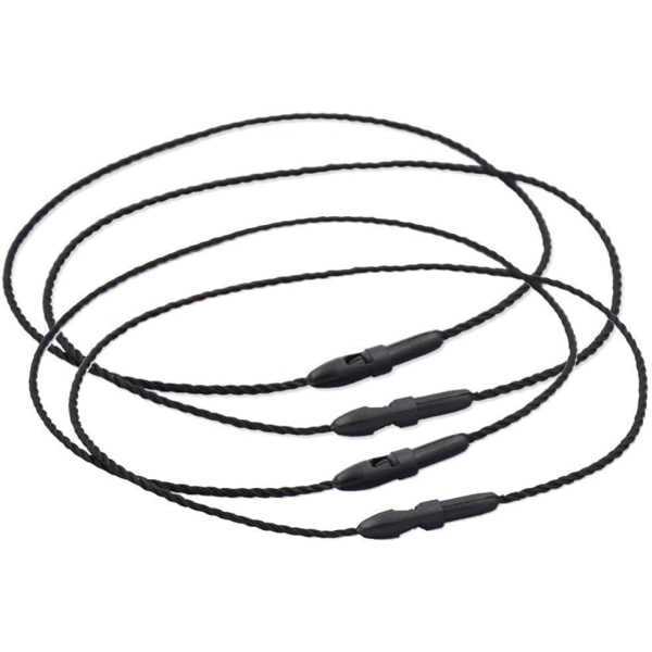 200 stk. 14 cm sorte nylon-hængemærkesnor - Snap Lock til fastgørelse af mærker og sikkerhedsmærker - Lanyard