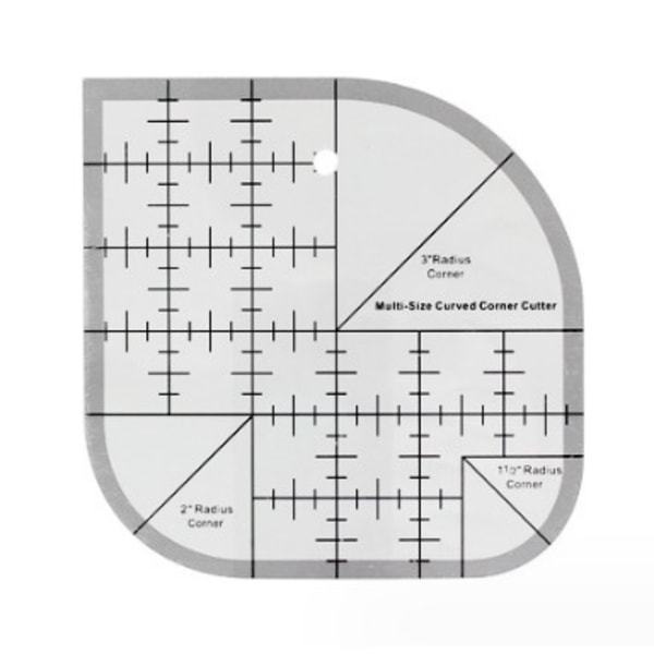 1 st Curved Angle Ruler för Quilting, Sewing Patchwork - Round Edg