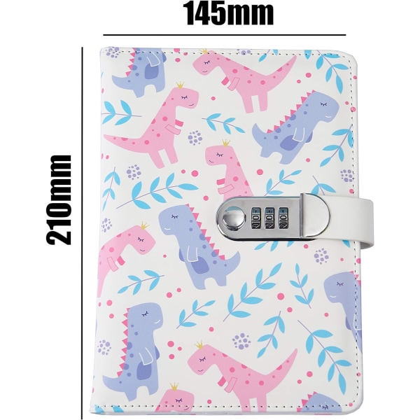 145x210mm, Kreativ PU Lær Journal Skrive Notatbok (Dyremønster), A5 Dagbok med Kode Reise N