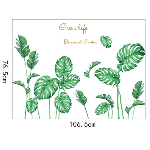 Tropical Plant Wall Stickers Green Palm Leaf Wall Sticker Livin