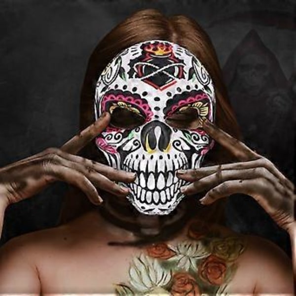 Halloween Maske Spøgelsesfestival Skelet Halloween Maske Sublimation Horror Maske Cos Karneval Danse Dekoration Rekvisitter (Diamant)