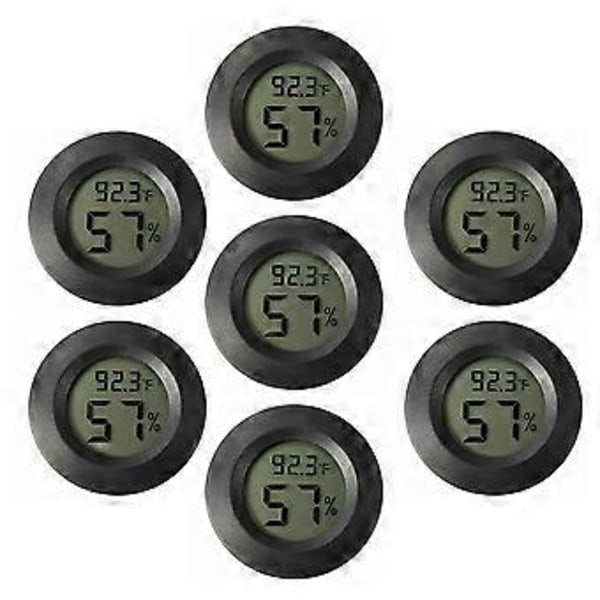 7 st Mini Hygrometer Termometer Elektronisk Luftfuktighet Temperaturmätare för Terrarium