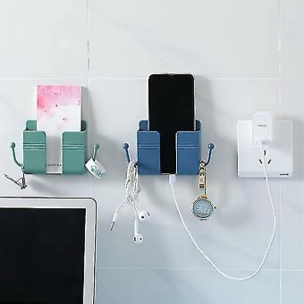 5 stycken fjärrkontroll mobiltelefonplugg väggfäste, väggmonterat mobiltelefonhållare för sovrum (gul)