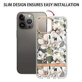 Blommor och Växter Serie TPU-fodral för iPhone 15 Pro (Grön)