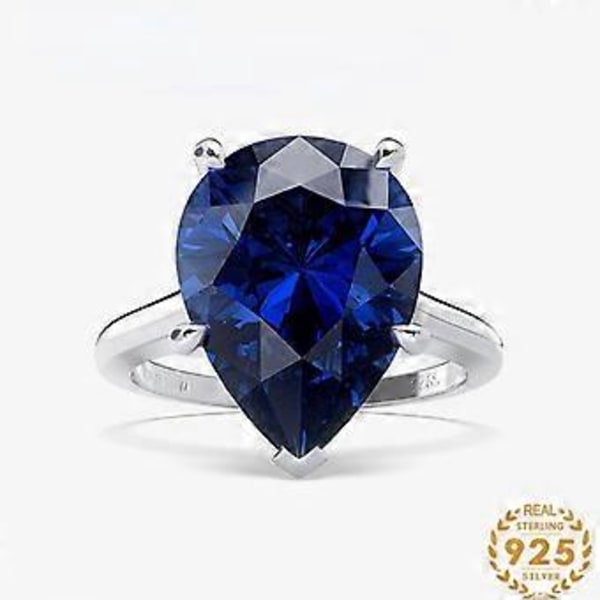 Gica Gema 925 Sølv 10ct Vanddråbe 10*14 Carat Personlig Smuk Ring Til Kvinder Fine High Grade Smykker Gave (5 rød)