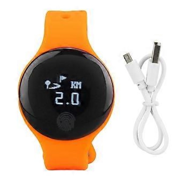 Sport Intelligent Klokke 0.66\" OLED Smart Armbånd Løping Skrittelling Digitalt Bånd(Oransje)