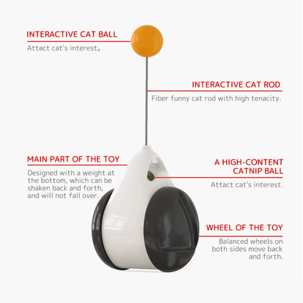 Interaktiv katteleke - Balansert sving - 360 graders roterende ball -