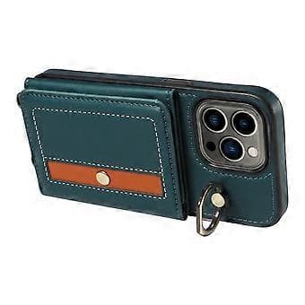 007 Til iPhone 13 Pro Etui Læder+TPU Telefoncover med Ringholder Kortpladser (Stil C)