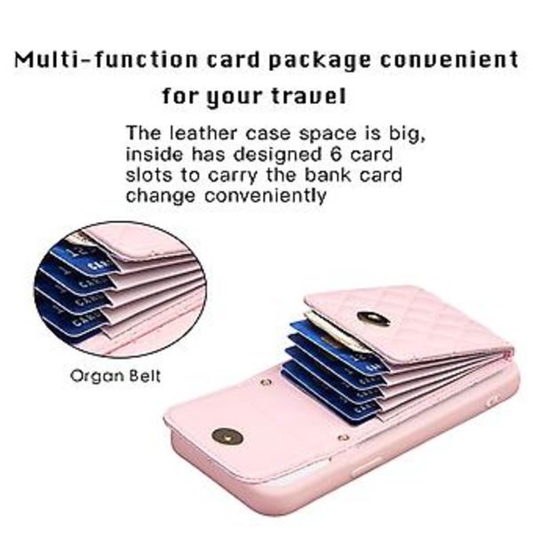 Vertikalt Plånboksfodral i PU för iPhone 15 Pro Max (Rosa)
