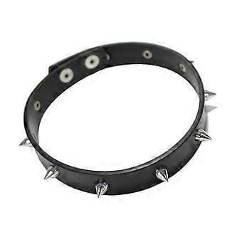 Chic Punk Rock Gotisk Læder Sølv Spike Nitte Stud Halsbånd Choker Halskæde