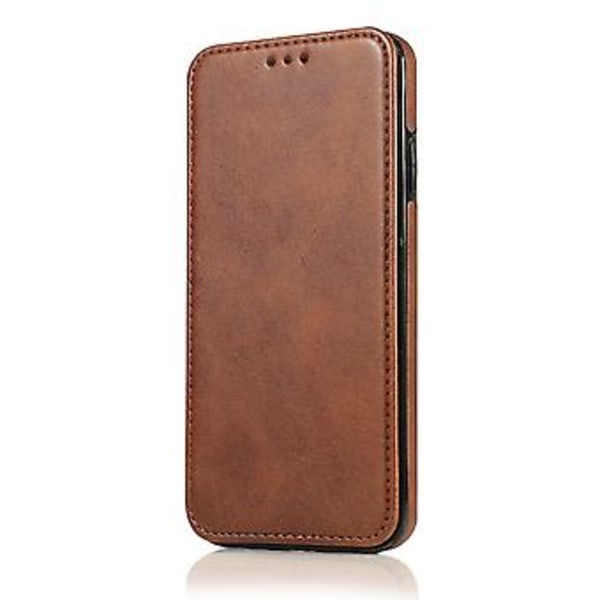 PU-nahkainen folio-kotelo iPhone 6p/6sp:lle, liiketoiminta-tyyli, lompakkotoiminto, putoamissuoja, telinetoiminto, kestävä (ruskea)