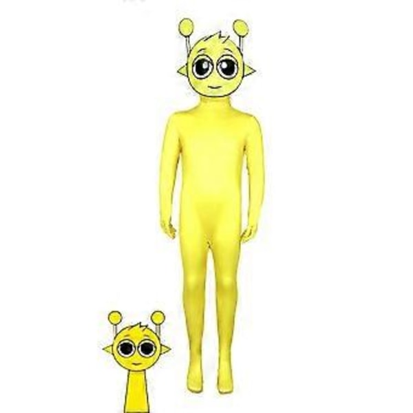 Sprunki Cosplay Kostym Jumpsuit Party Maskerad Bodysuit (140 Gul)