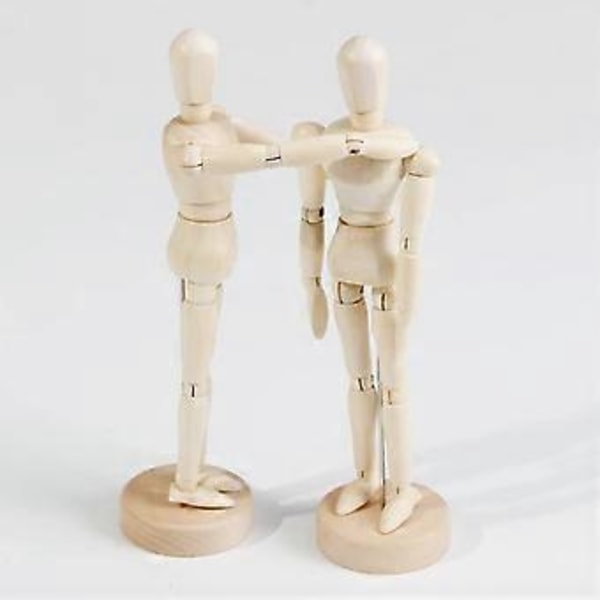 Träfigur Modell Mänsklig Konst Mannekäng Dockor för Konstnärer skiss kol Leksaker