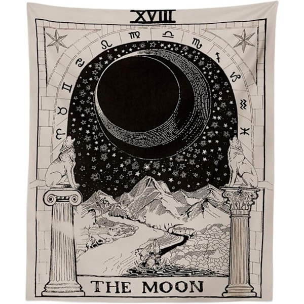 Täysikuu, aurinko ja tähdet tarot-seinävaate, sopii