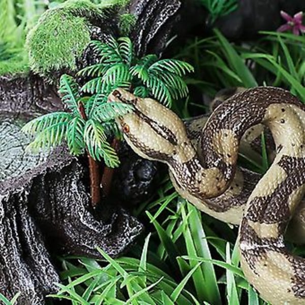 Falsk orm leksak realistisk gummiorm leksak boa constrictor staty skrämmer fåglar, Halloween party prank rekvisita, aprilskämt rolig present