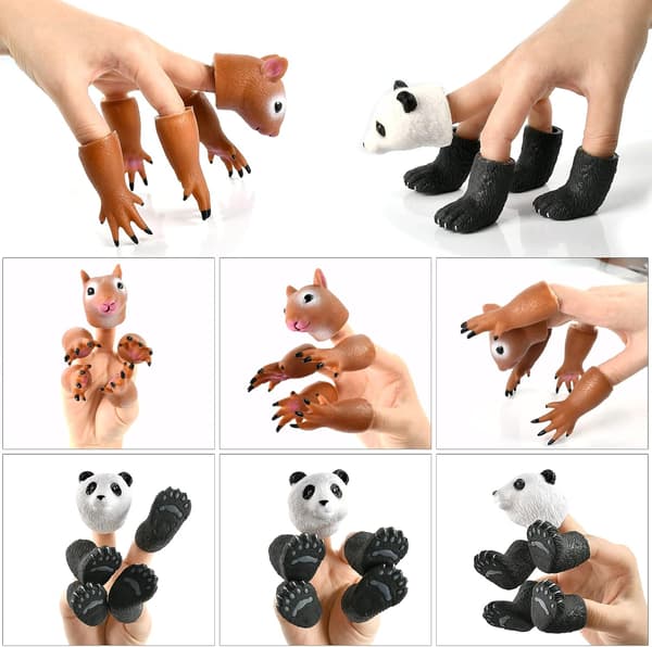 Barnens fingerdockor, fingerdocka, ekorrhålldocka leksaker, pandafingerdocka, djurdocka