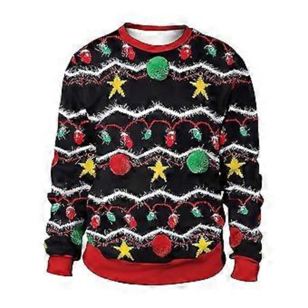 Dame Herre Jul Grim Nyhed Sweater Jumper Par Matchende Printet Sjov Pullover Sweatshirt Julefrokost Top -NMAOV(XL E)