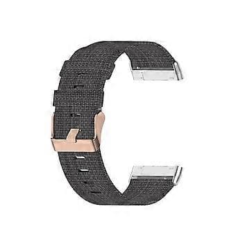 Vaihtohihna Fitbit Versa 3/Sense -kelloon, nylonkangasmateriaali (tummanharmaa)