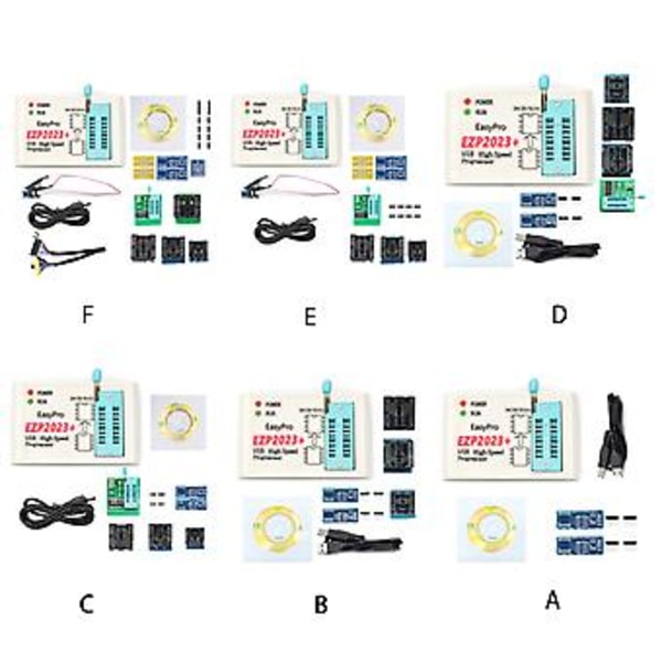USB High Speed EZP2023 SPI Programmer Understøtter 25 FLASH SPI 24 25 93 95 EEPROM (Med 10 adaptere)