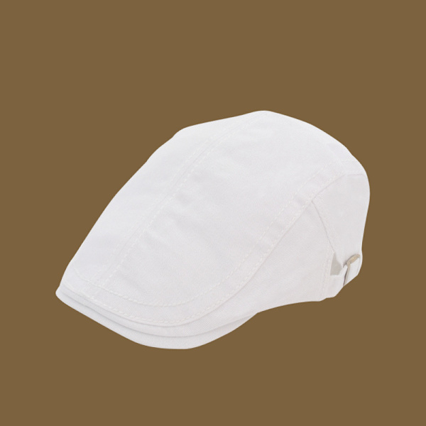 Hvid, justerbar retro baret, åndbar flad hat til mænd, solbeskyttelse