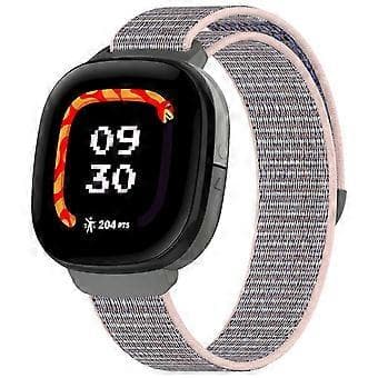 Kompatibelt för Fitbit Ace LTE Barnklocka Armband Rund Svans Flätad Nylon Armrem (Rosa)
