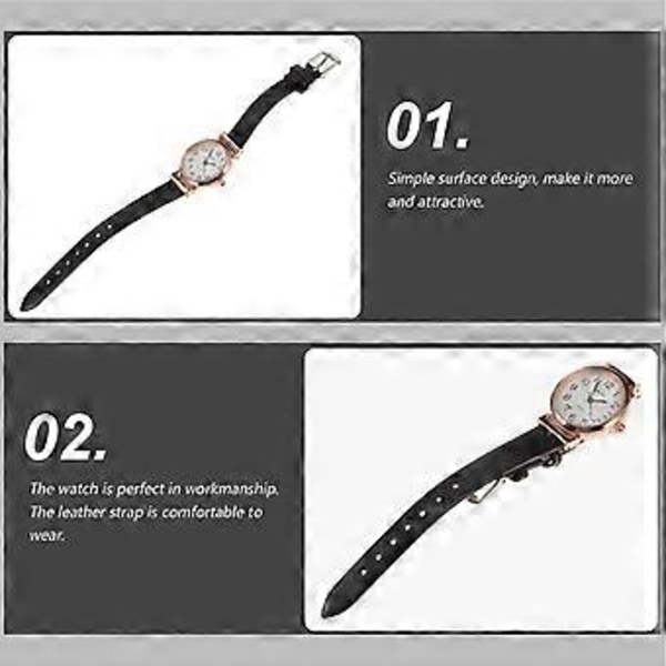 Dame Armbåndsur Minimalistisk Quartz Ur Modeur til Damer Piger Sort
