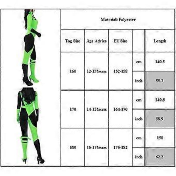 Miss Go Bodysuit Hyppyasu Hanskailla ja Jalan Reppulla, Naisten Cosplay Hieno Pukeutumiskostyymi (14-15 Vuotta)
