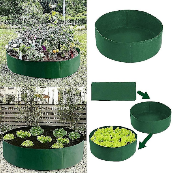 Rund plantebeholder dyrk poser blomsterpot stof have R