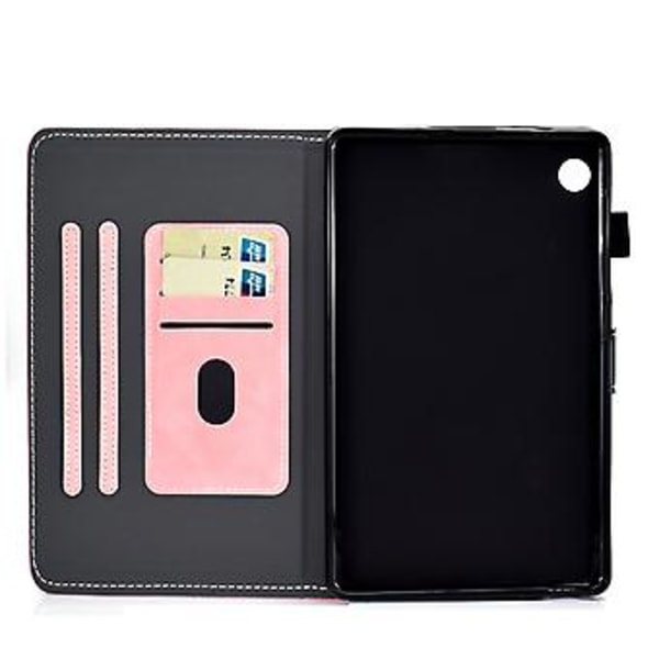 Lehmännahka-tekstuurista PU-tablettikuori Samsung Galaxy Tab A9+:lle (Rose Gold)