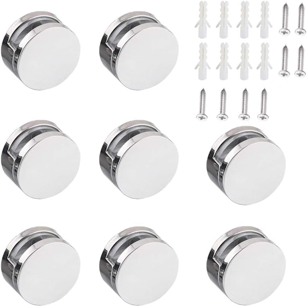 (L)8 kpl Peilikiinnikkeitä Lasiklemmareita Kiinnikepidin Sinkkiseos Kiinnitys Peilikiinnike 3-5 mm Paksuille Laseille