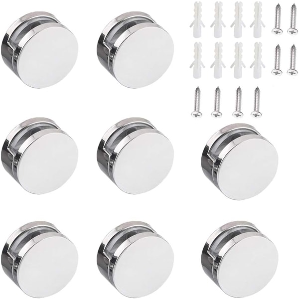 (L)8 stk. Spejlklips Glasklemme Klemmeholder Zink Legering Fastgørelse Spejlbeslag til 3-5 mm Tyk Glas
