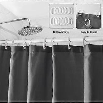 Vandtæt bruseforhæng, vaskbart hurtigtørrende tekstilstof polyester badeforhæng med 12 bruseforhængsringe, transparent bruseforhæng, Da