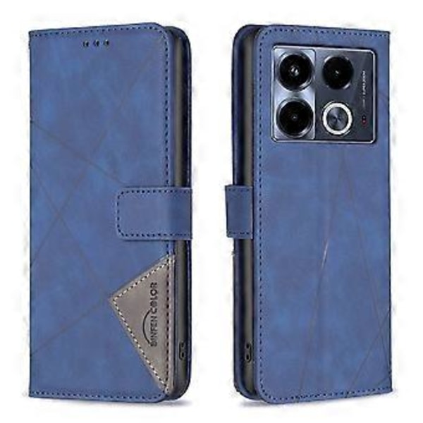BINFEN COLOR BF05 For Infinix Note 40 Etui Stativ Lommebok PU Lær Geometrisk Telefondeksel (Stil C)