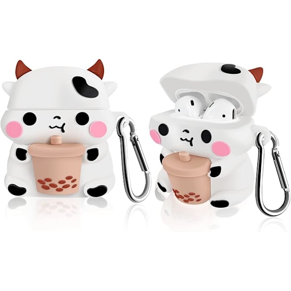 1 stk etui for Airpods 1&2, myk silikon 3D søt morsom kul gøy Ca