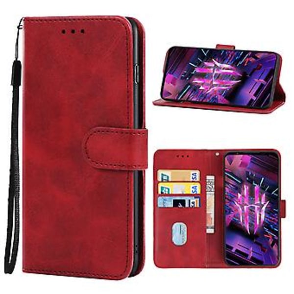 Lädertelefonfodral för ZTE Nubia Red Magic 7S (Röd)