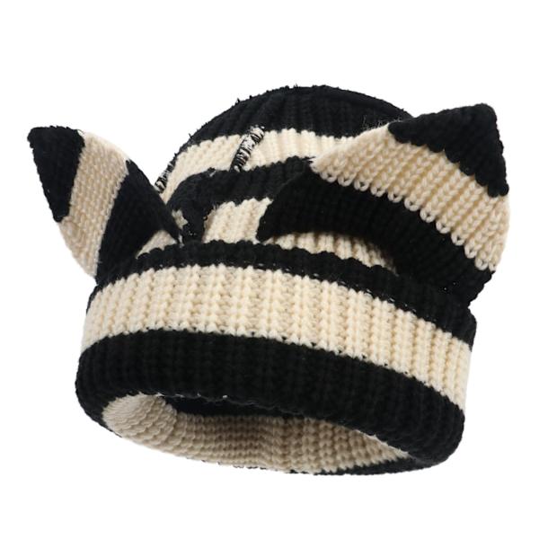 Katteørehue Sød Beanie Hat Strikket Hætte Varmt Slouchy Hæklet Hat