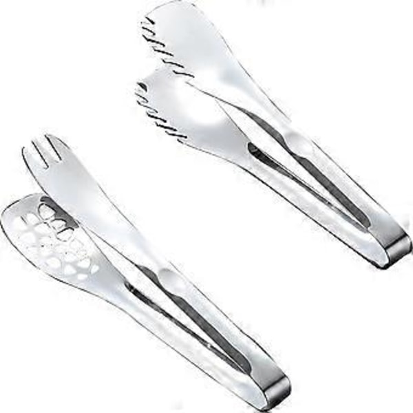 Hopea tarjoilupihdit, spagettipihdit, ruostumattomasta teräksestä valmistetut salaattipihdit, 2 kpl (tyyli 1) (KOKO 1)