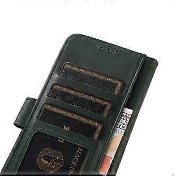 Til Samsung Galaxy S23 FE Stativ Telefonetui PU Læder Koeskindsstruktur Telefonpung Cover (Style C)