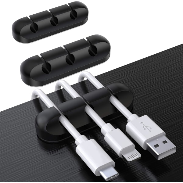 Skrivbordskabelorganisatörsklipp, 3-pack kabelhållare, sladdorganisatör