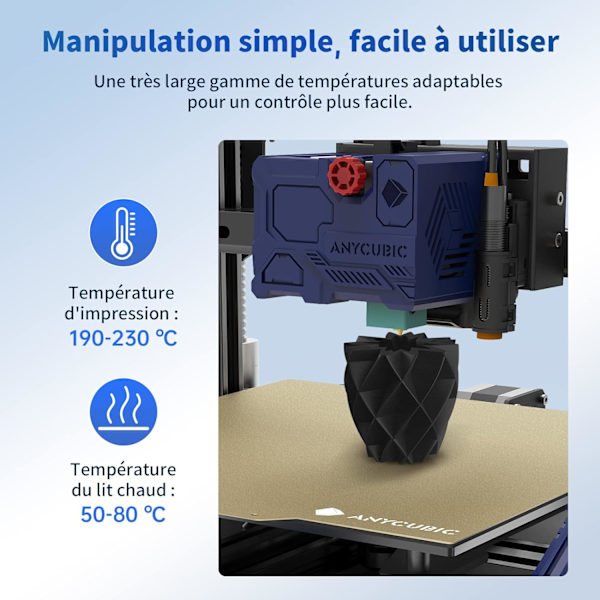 (Sort) PLA Filament til 3D-printer Hvid, 1KG af 1,75 mm PLA Fil