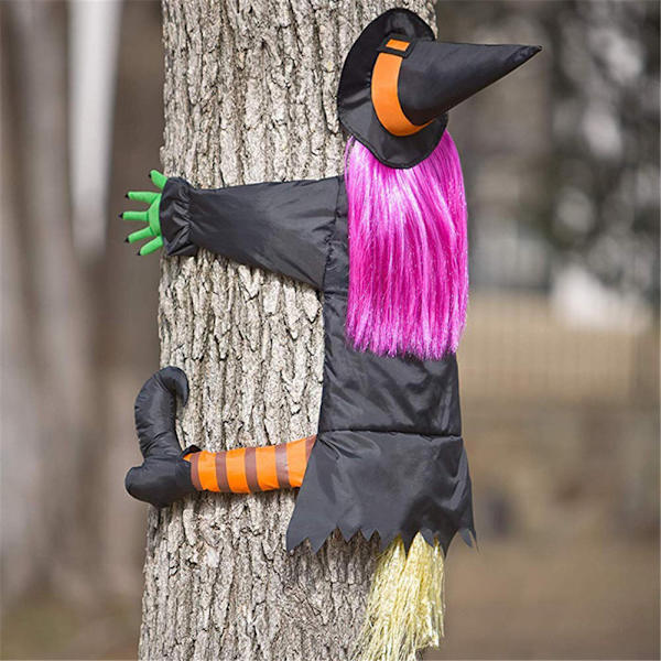 1 stk stor heks Halloween-dekorasjon utendørs, heks Halloween De
