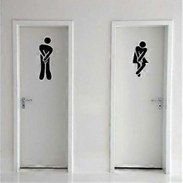 3 st Badrumsdörr WC-dekaler Familj DIY Dekoration, Svart