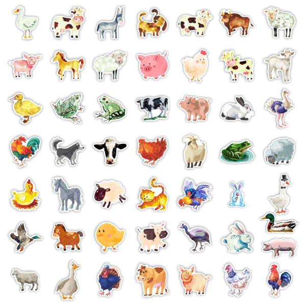 100 Autocollant Animaux De La Ferme, Stickers Animaux Enfant, 4