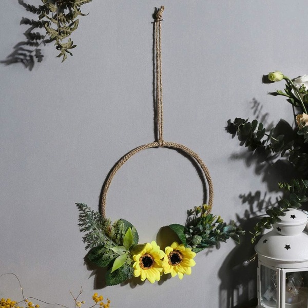 45 cm riippuva auringonkukka-seppele etuoven kukka-asetelma kesäovi