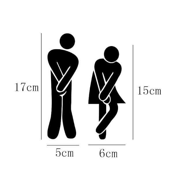 4-osainen setti hopeisia ristijalkaisia hauskoja kylpyhuoneen WC-tarroja